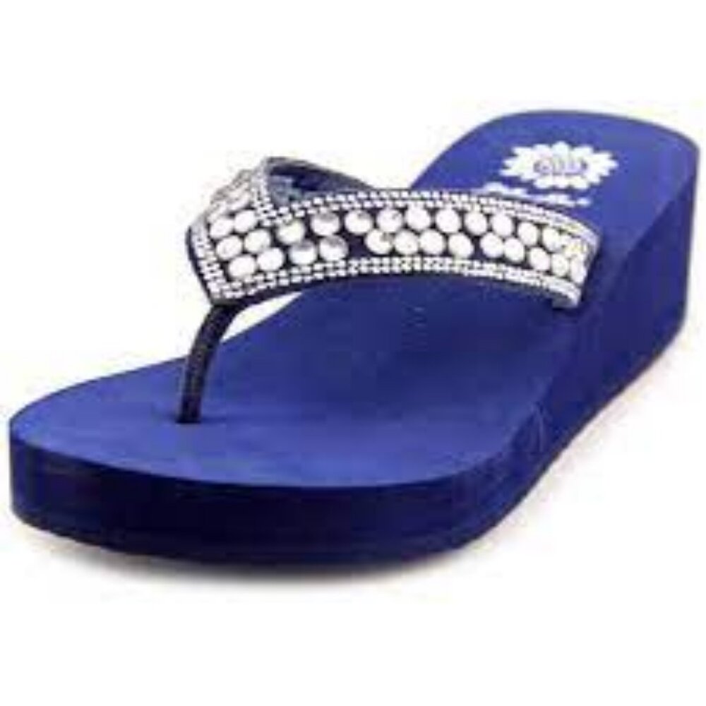 **SALE** Yellow Box Sparrow Women Navy Sandals Sz 5.5M--DISPLAY--3818